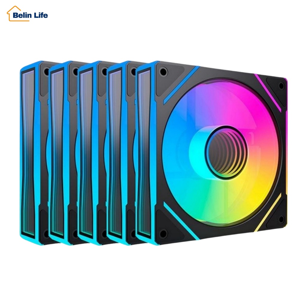 Kit 5 Fans ARGB 120mm Gabinete Gamer 5V 3 Pinos 1300 RPM Silencioso Controle De Luz RGB PC Desktop Kit 5 Fans ARGB 120mm Gabinete Gamer 5V 3 Pinos 1300 RPM Silencioso Controle De Luz RGB PC Desktop