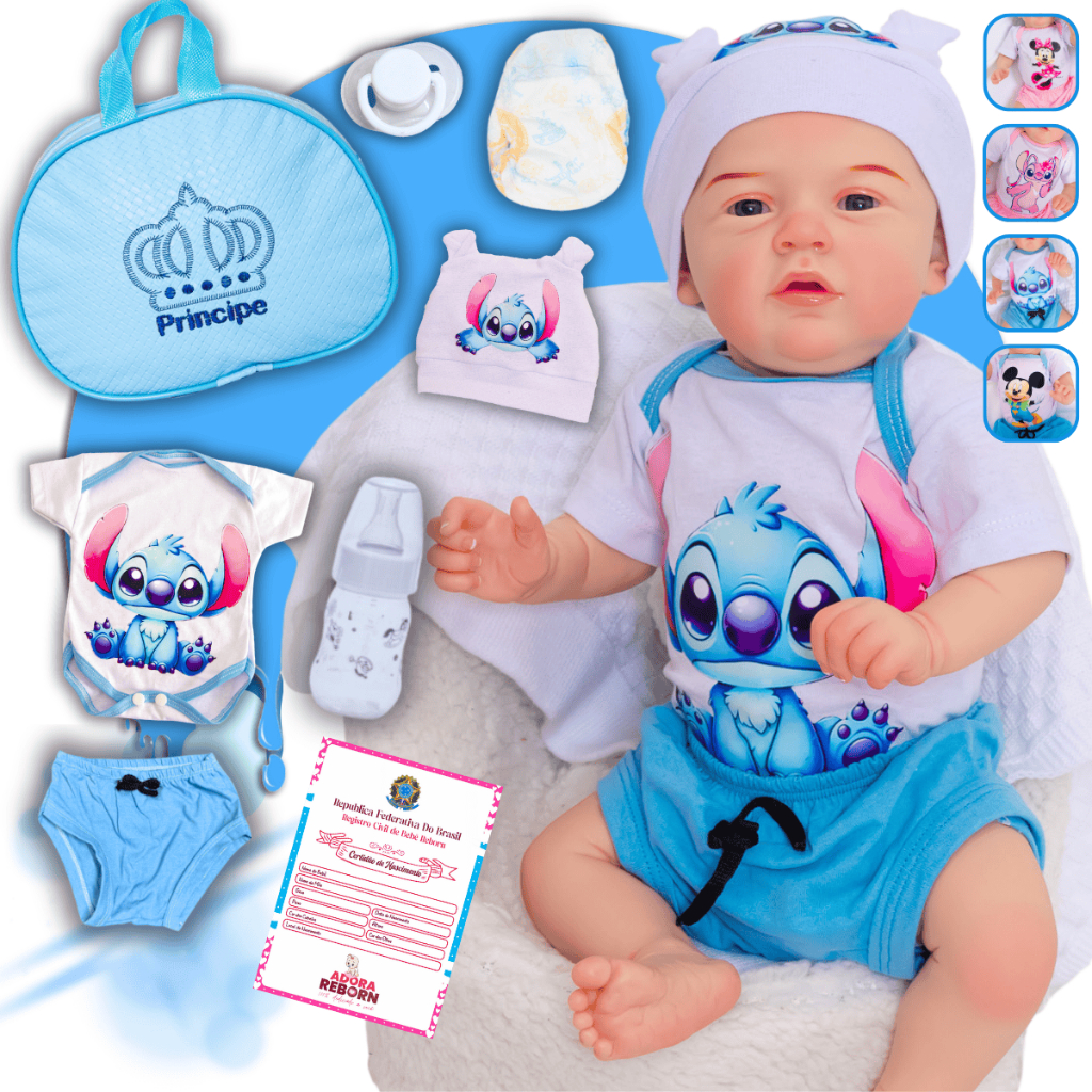 Bebê Reborn Menino Original Stitch Realista Silicone Com Bolsa Maternidade Envio Imediato – Variações Bebê Reborn Menino Original Stitch Realista Silicone Com Bolsa Maternidade Envio Imediato – Variações