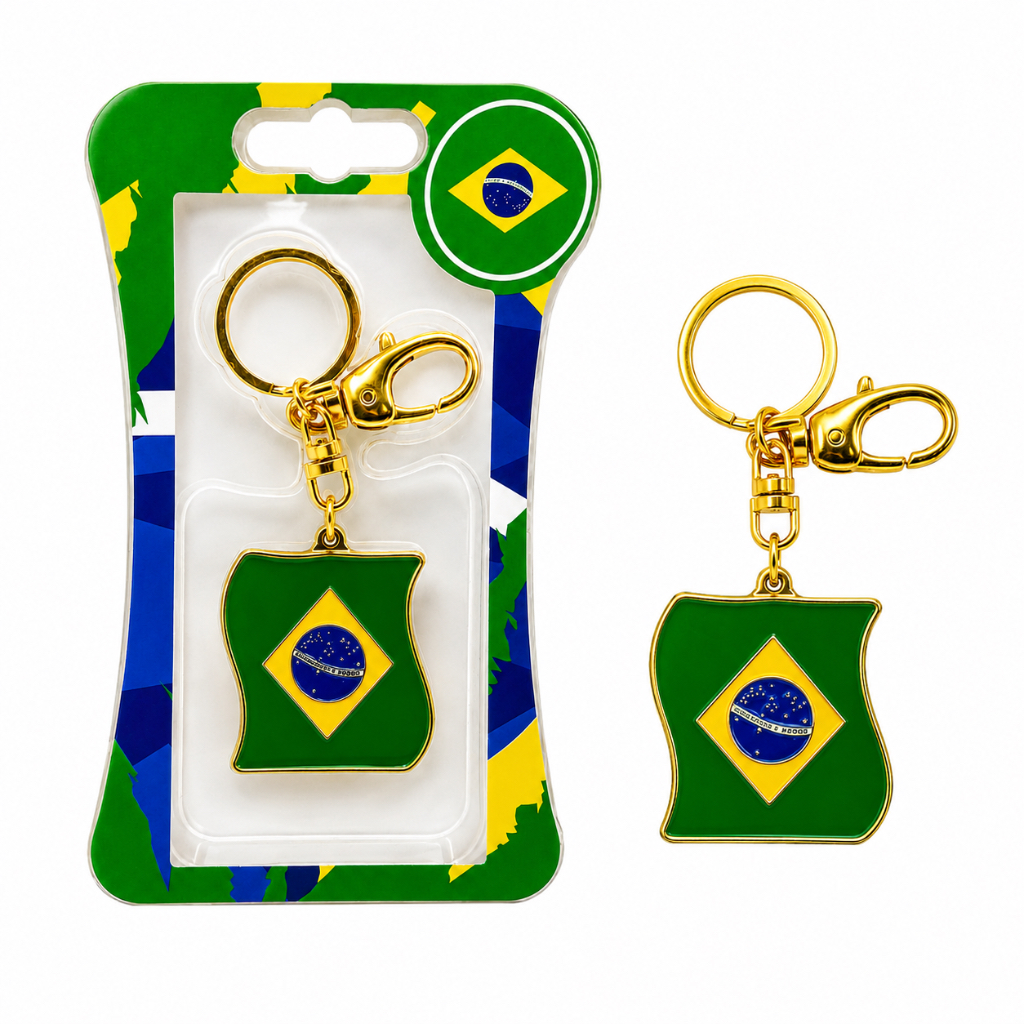 CHAVEIRO BRASIL OURO BANDEIRA PREMIUM – PRESENTE PERFEITO CHAVEIRO BRASIL OURO BANDEIRA PREMIUM – PRESENTE PERFEITO