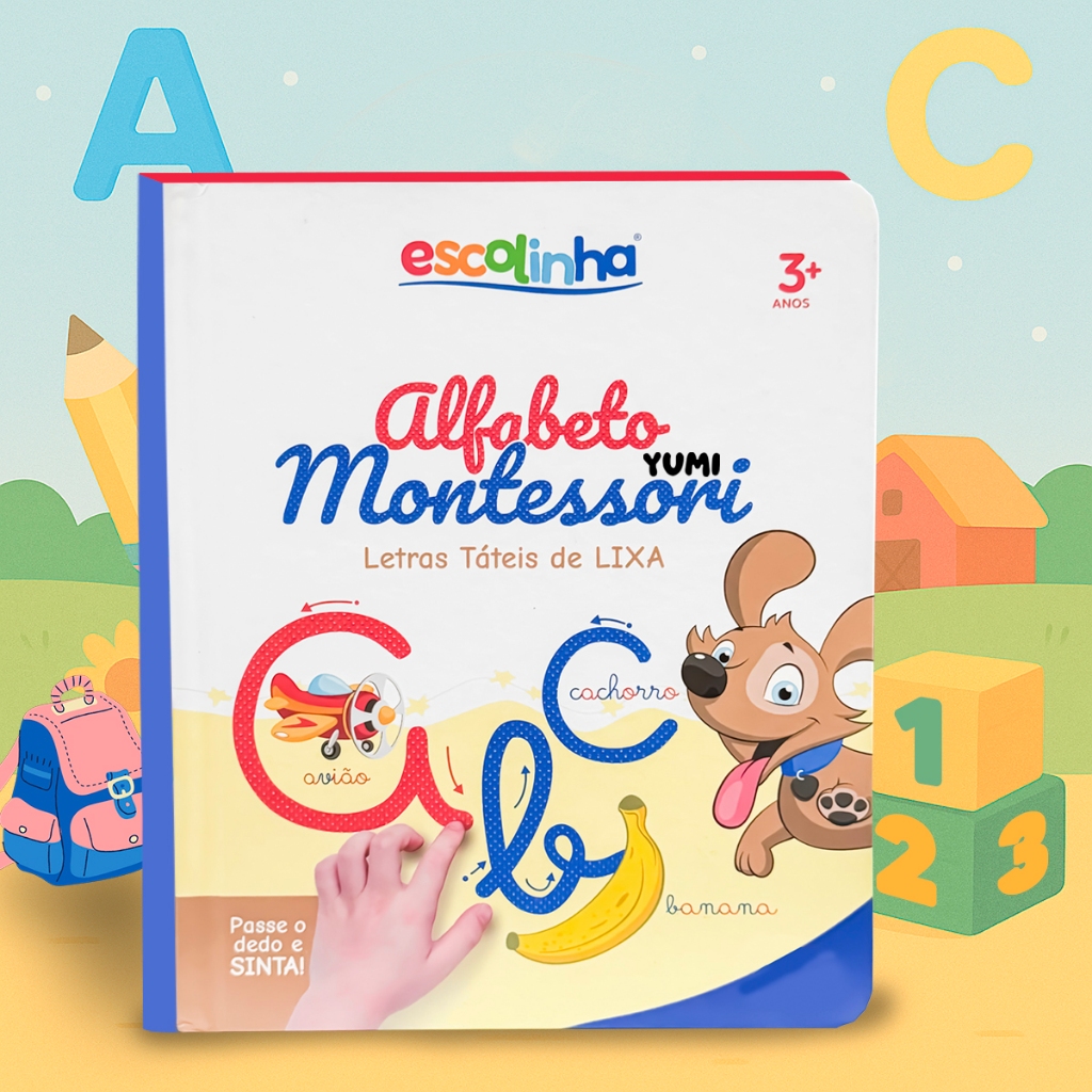 Livro Infantil Para Bebês Alfabeto com Textura Montessori | Livro Educativo Sensorial Escolinha Livro Infantil Para Bebês Alfabeto com Textura Montessori | Livro Educativo Sensorial Escolinha