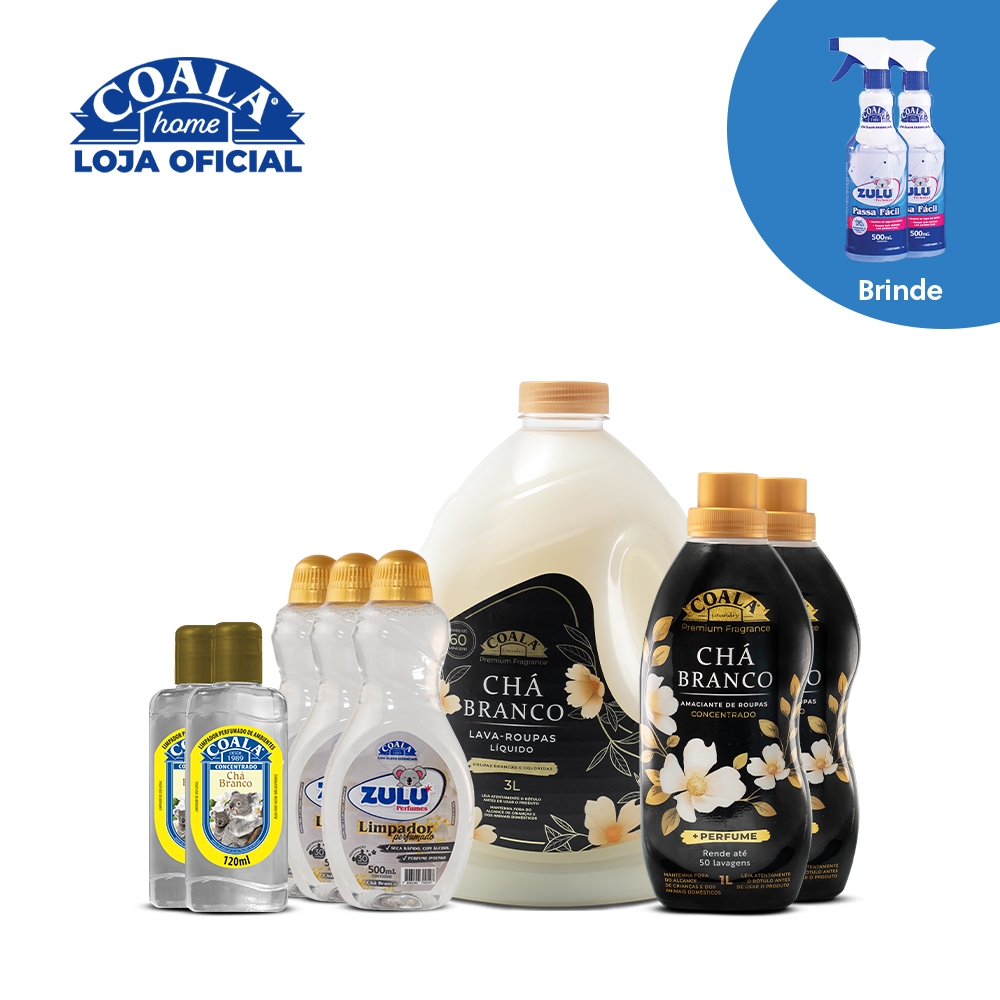 Kit Coala Mega Limpeza Perfumada Chá Branco + Brinde 2 Passa Fácil Zulu Perfumes Brinde Kit Coala Mega Limpeza Perfumada Chá Branco + Brinde 2 Passa Fácil Zulu Perfumes Brinde
