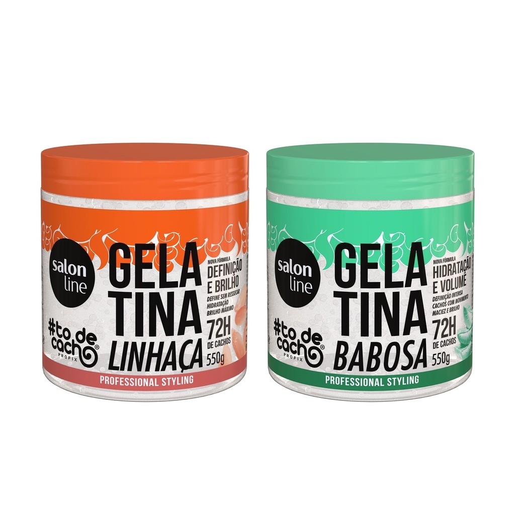 Kit Gelatina Babosa + Gelatina Linhaça #todecacho Salon Line Kit Gelatina Babosa + Gelatina Linhaça #todecacho Salon Line