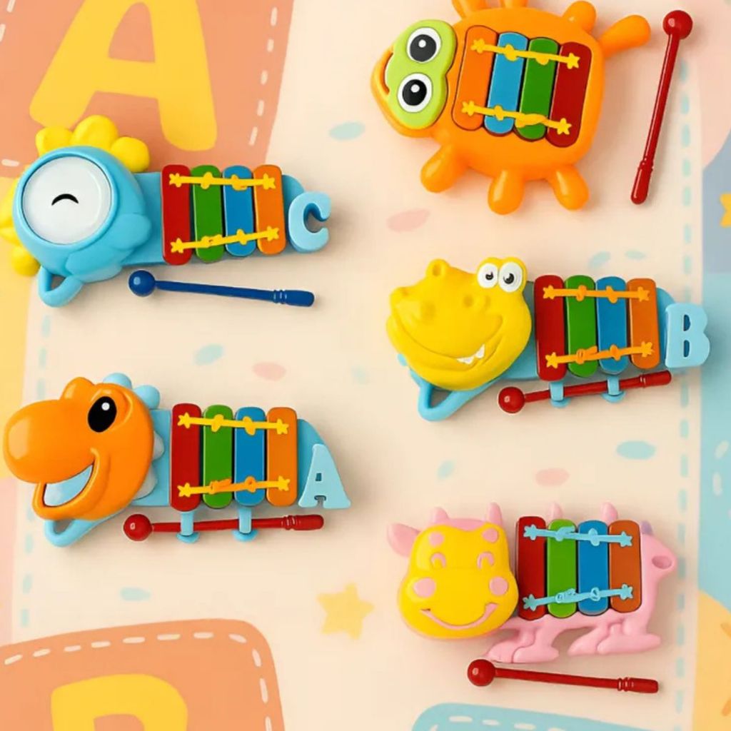 KIT 4 Xilofone Brinquedo Musical Bebê Infantil Educativo Animais Frutas Pedagógico KIT 4 Xilofone Brinquedo Musical Bebê Infantil Educativo Animais Frutas Pedagógico