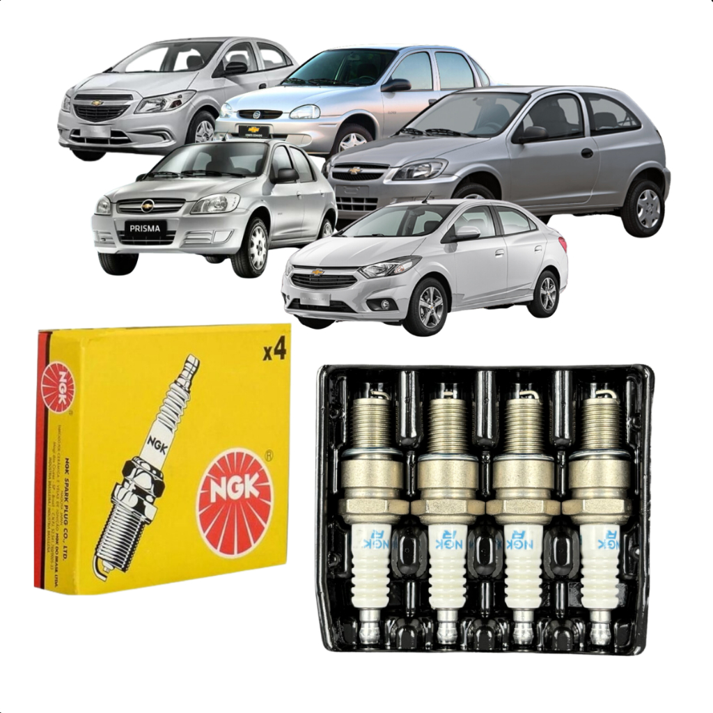 Kit Vela De Ignição NGK Celta Corsa Prisma Onix 1.0 8v Flex