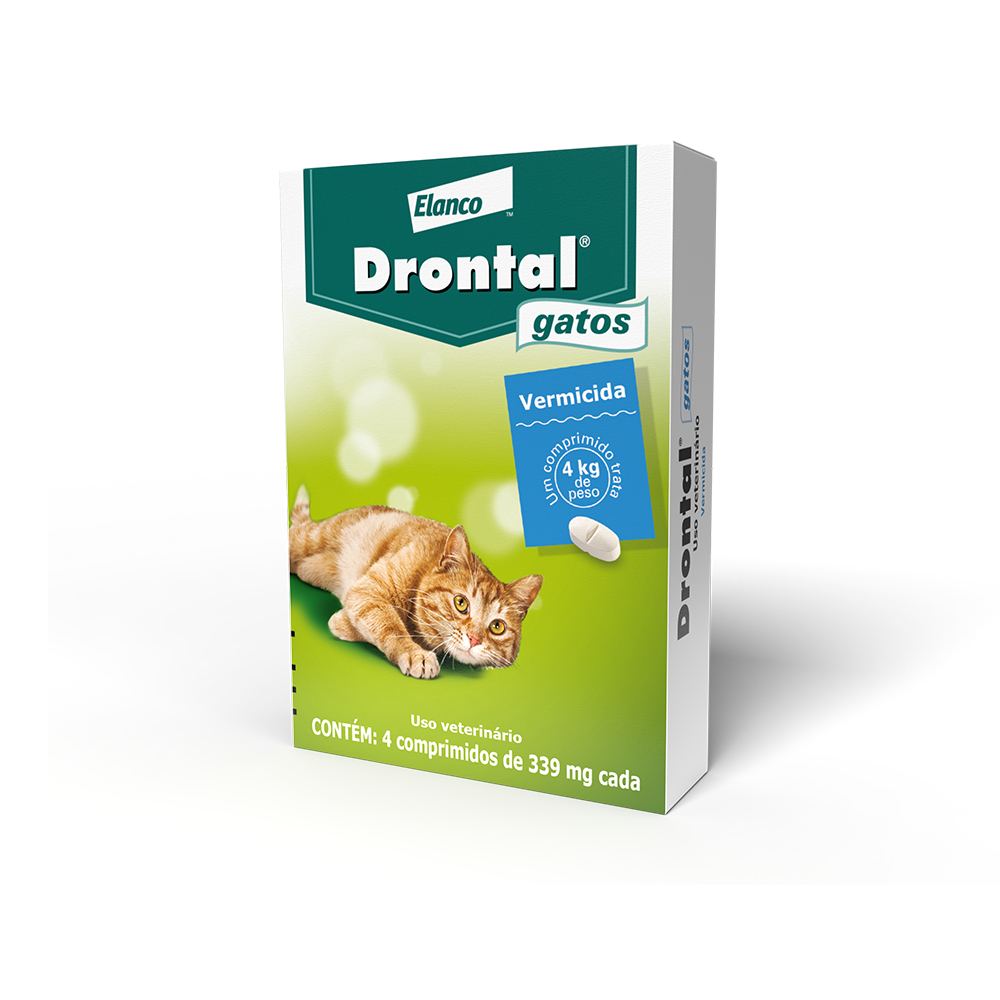 Vermífugo para Gatos até 4kg Drontal para Gatos com 4 comprimidos Vermífugo para Gatos até 4kg Drontal para Gatos com 4 comprimidos