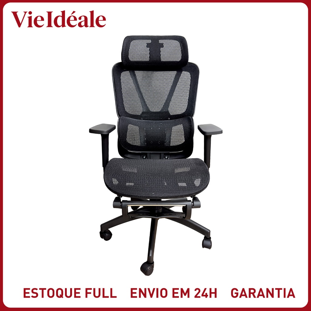Cadeira Ergonômica Gamer Escritório com Apoio para Pés, Braço 6D Ajustável e Suporte Lombar 150KG Cadeira Ergonômica Gamer Escritório com Apoio para Pés, Braço 6D Ajustável e Suporte Lombar 150KG