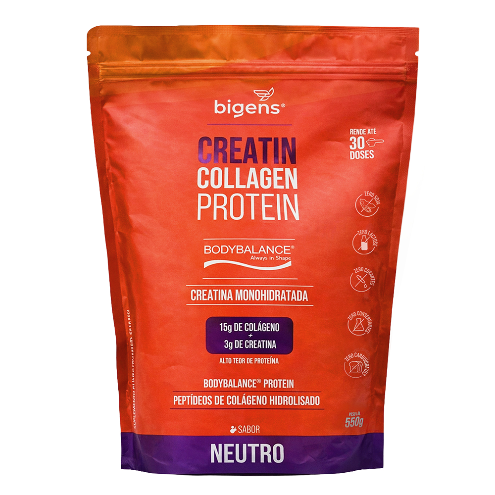 Colágeno Hidrolisado Bodybalance Bigens 550g Neutro | Creatina, Sem Lactose e Sem Soja Colágeno Hidrolisado Bodybalance Bigens 550g Neutro | Creatina, Sem Lactose e Sem Soja
