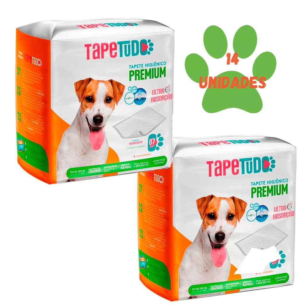 Kit 2un. Tapete Higiênico Tapetudo Para Cães 80x60cm 7 Unidades Kit 2un. Tapete Higiênico Tapetudo Para Cães 80x60cm 7 Unidades