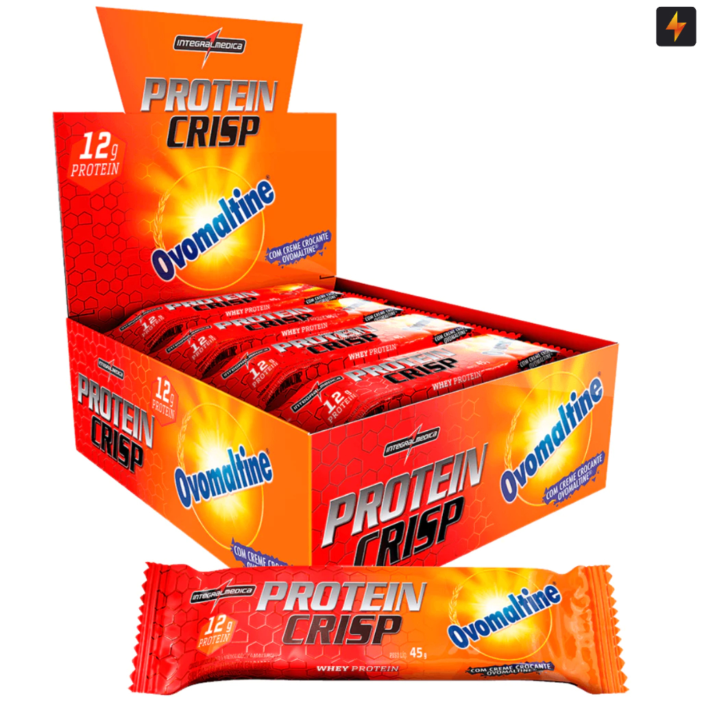 Barra De Proteína Ovomaltine Protein Crisp Bar 45g Display 12 unidades Integralmedica Barra De Proteína Ovomaltine Protein Crisp Bar 45g Display 12 unidades Integralmedica