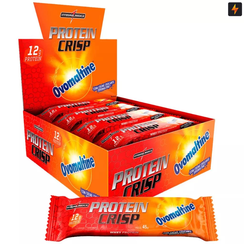 Barra De Proteína Ovomaltine Protein Crisp Bar 45g Display 12 unidades Integralmedica Barra De Proteína Ovomaltine Protein Crisp Bar 45g Display 12 unidades Integralmedica