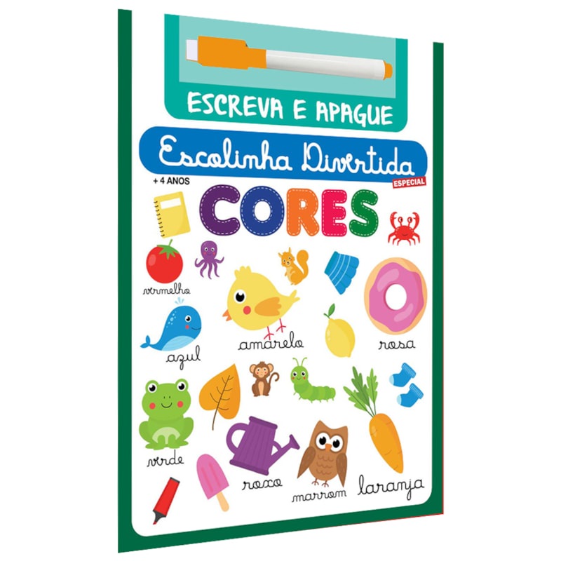 Livro Escolinha Divertida Especial | Cores | Escreva e Apague Livro Escolinha Divertida Especial | Cores | Escreva e Apague