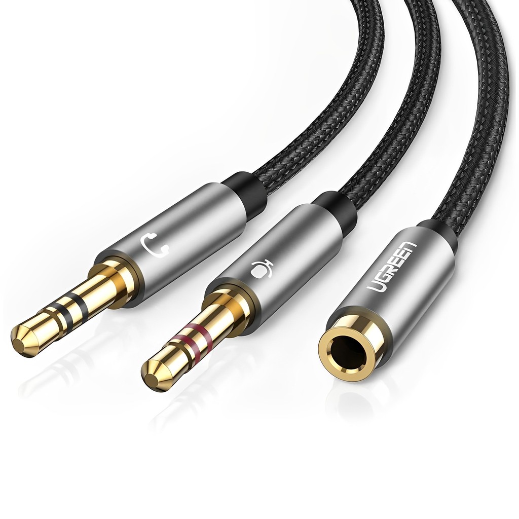 Cabo Áudio Fêmea Ugreen Divisor Fone Ouvido para 3.5mm Macho Cabo Áudio Fêmea Ugreen Divisor Fone Ouvido para 3.5mm Macho