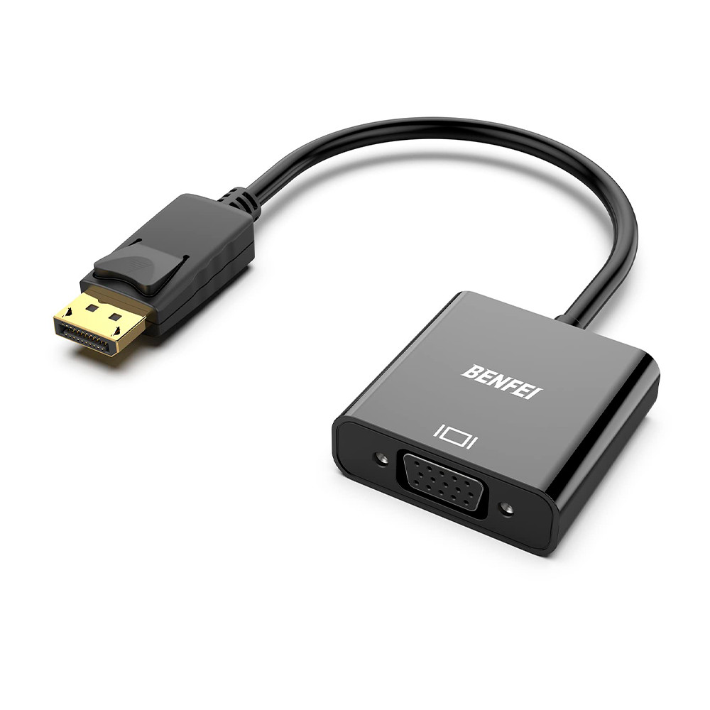 Adaptador DisplayPort para VGA Benfei Macho/Fêmea Preto Adaptador DisplayPort para VGA Benfei Macho/Fêmea Preto