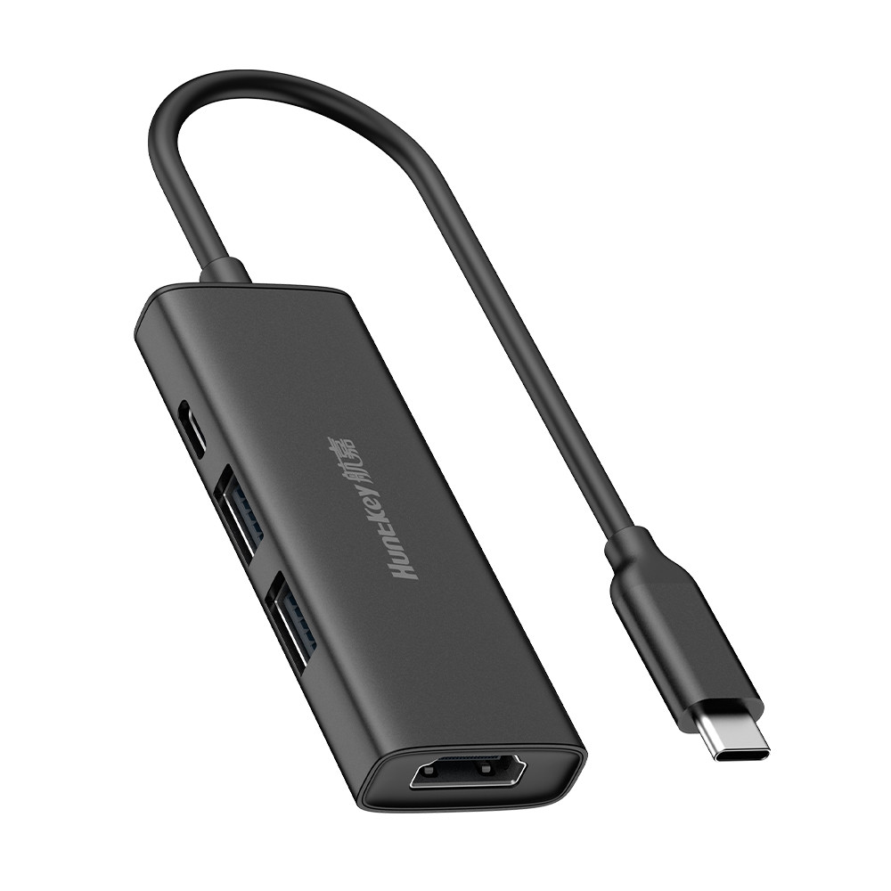 Hub Usb C Huntkey 6 in 1 Pd 100W Hdmi4k/30Hz Preto Hub Usb C Huntkey 6 in 1 Pd 100W Hdmi4k/30Hz Preto
