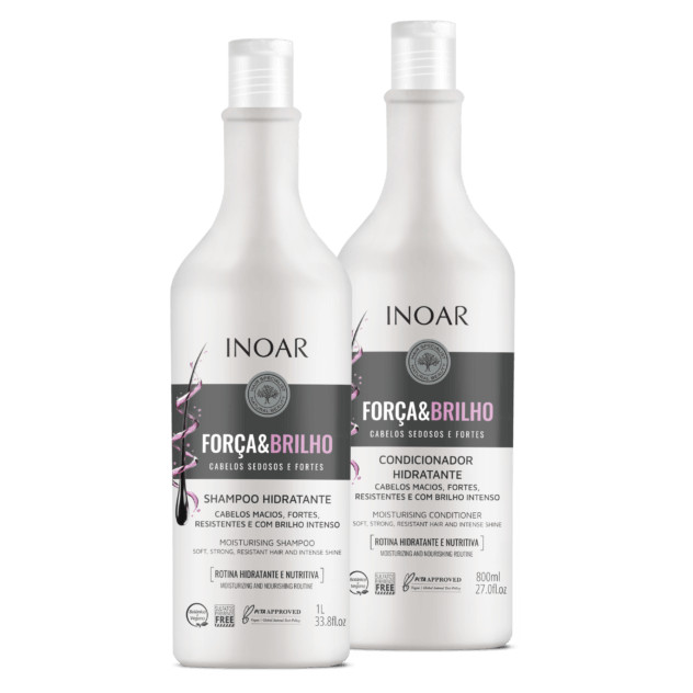 Kit Inoar Força & Brilho Shampoo Hidratante 1000ml e Condicionador Hidratante 800ml Kit Inoar Força & Brilho Shampoo Hidratante 1000ml e Condicionador Hidratante 800ml