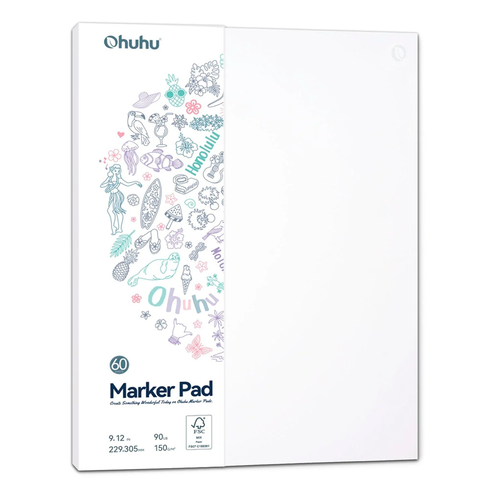 Ohuhu Bloco De Desenho Marcadores Anti-Vazamento 9″x12″ Ohuhu Bloco De Desenho Marcadores Anti-Vazamento 9″x12″