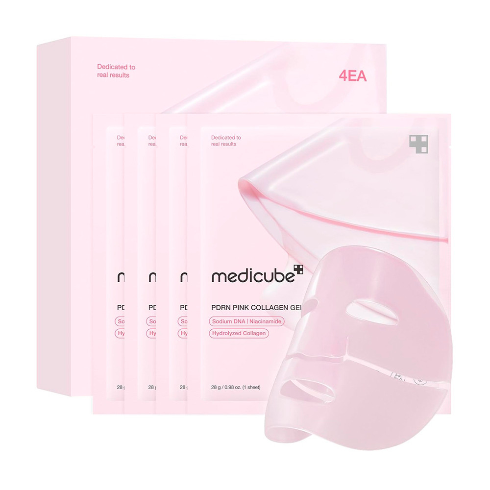 Máscara Colágeno Medicube PDRN Rosa Hidratante Coreana 4un Máscara Colágeno Medicube PDRN Rosa Hidratante Coreana 4un