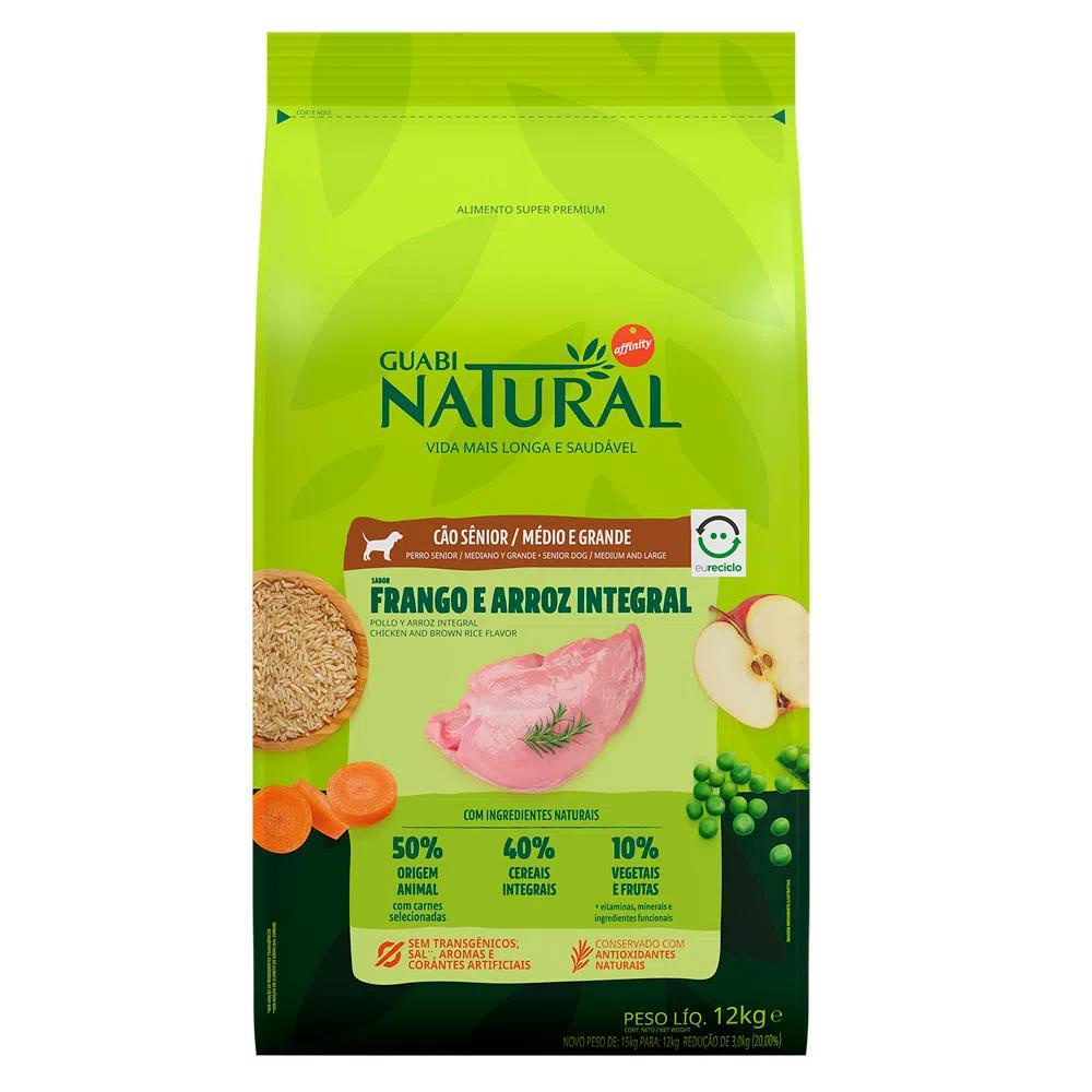 Racao Guabi Nat Caes Senior R. Med/Gran Frango/Arroz 12kg Racao Guabi Nat Caes Senior R. Med/Gran Frango/Arroz 12kg