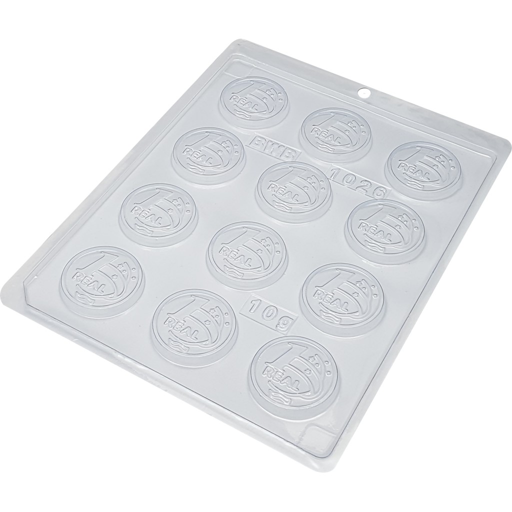1~10 Forma Simples Moeda 1 Real 1026 – (E8) em Acetato BWB Para Bombom e Doces de Chocolate e Confeitaria. (CHOCO) 1~10 Forma Simples Moeda 1 Real 1026 – (E8) em Acetato BWB Para Bombom e Doces de Chocolate e Confeitaria. (CHOCO)