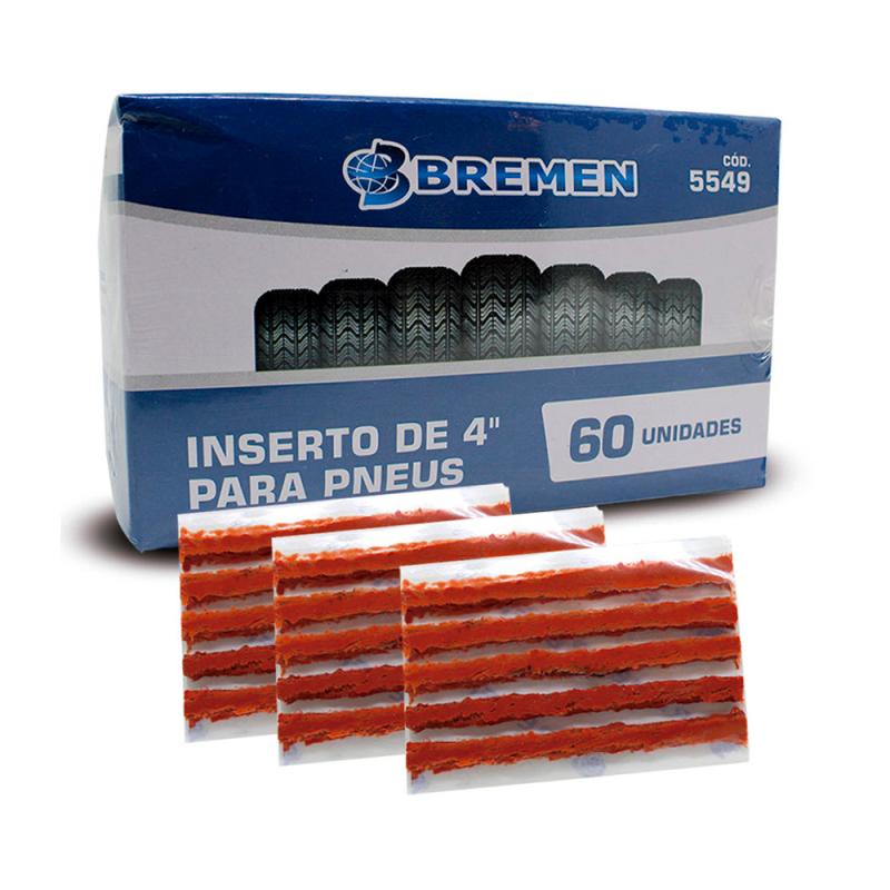 Refil Para Reparo de Pneu Sem Câmara Com 60 Unidades 5549 BREMEN Refil Para Reparo de Pneu Sem Câmara Com 60 Unidades 5549 BREMEN