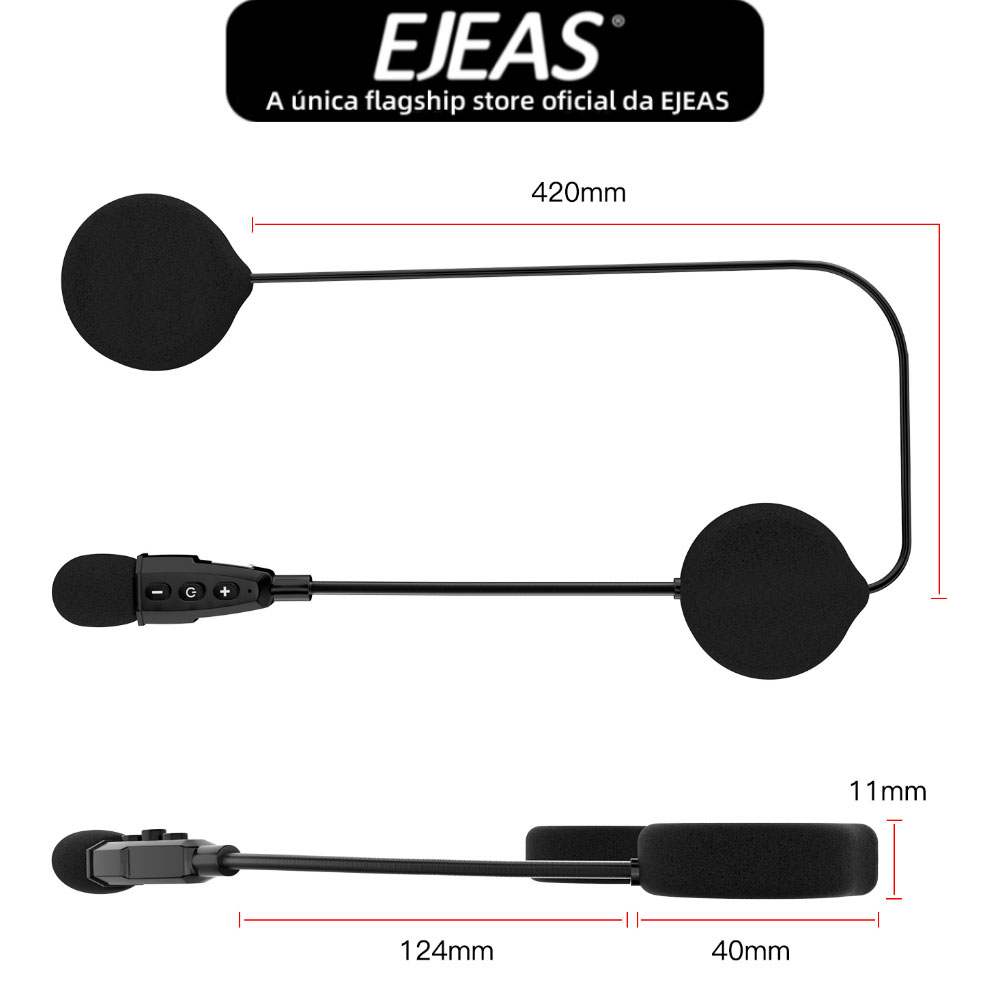 EJEAS 1Pc E1 + Bluetooth 5.1 Fone De Ouvido De Capacete De Motocicleta 360mAh 19hrs Comunicação De Esqui Sem Fio Intercomunicador Para 2 Motociclistas EJEAS 1Pc E1 + Bluetooth 5.1 Fone De Ouvido De Capacete De Motocicleta 360mAh 19hrs Comunicação De Esqui Sem Fio Intercomunicador Para 2 Motociclistas