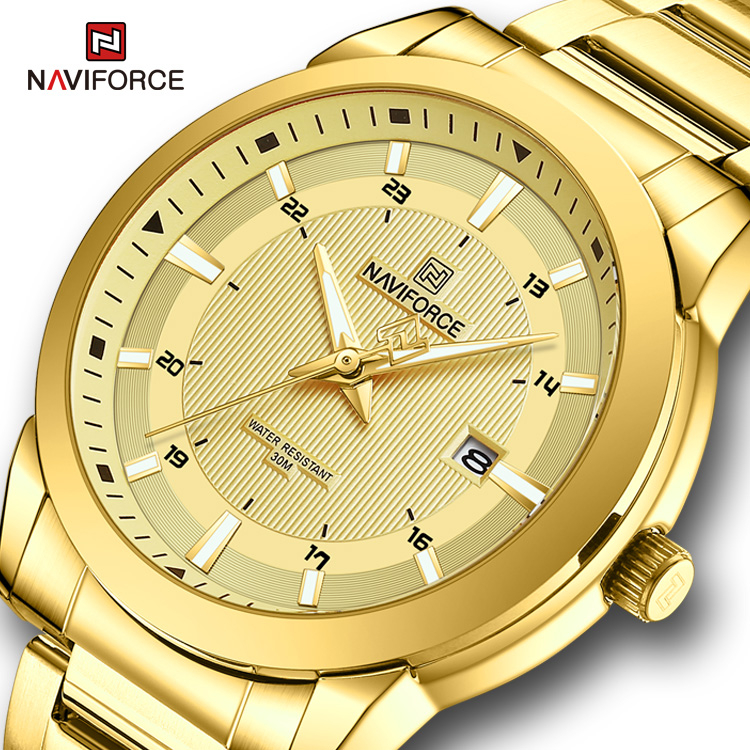 Relógio De Pulso Masculino De Luxo À Prova D’água NAVIFORCE 8029 Quartzo Casual De Aço Inoxidável Relógio De Pulso Masculino De Luxo À Prova D’água NAVIFORCE 8029 Quartzo Casual De Aço Inoxidável