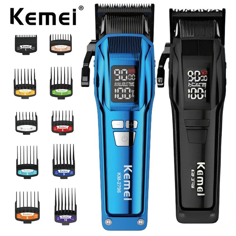 Cortador De Cabelo Kemei 2796 Barber Hair Clipper Professional 9000 RPM Motor Brushless Fade Haircut Máquina De Corte Elétrico Para Homens Cortador De Cabelo Kemei 2796 Barber Hair Clipper Professional 9000 RPM Motor Brushless Fade Haircut Máquina De Corte Elétrico Para Homens