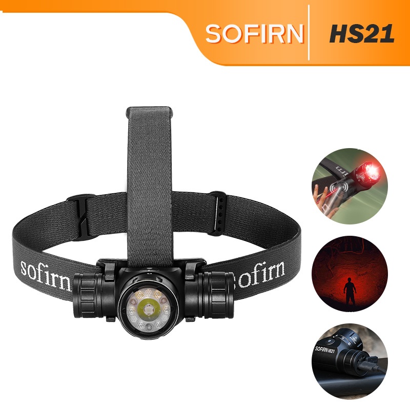 SOFIRN HS21 LED Recarregável Com Comutação De Luz Vermelha E Branca 18650 Farol De Carregamento USB SOFIRN HS21 LED Recarregável Com Comutação De Luz Vermelha E Branca 18650 Farol De Carregamento USB