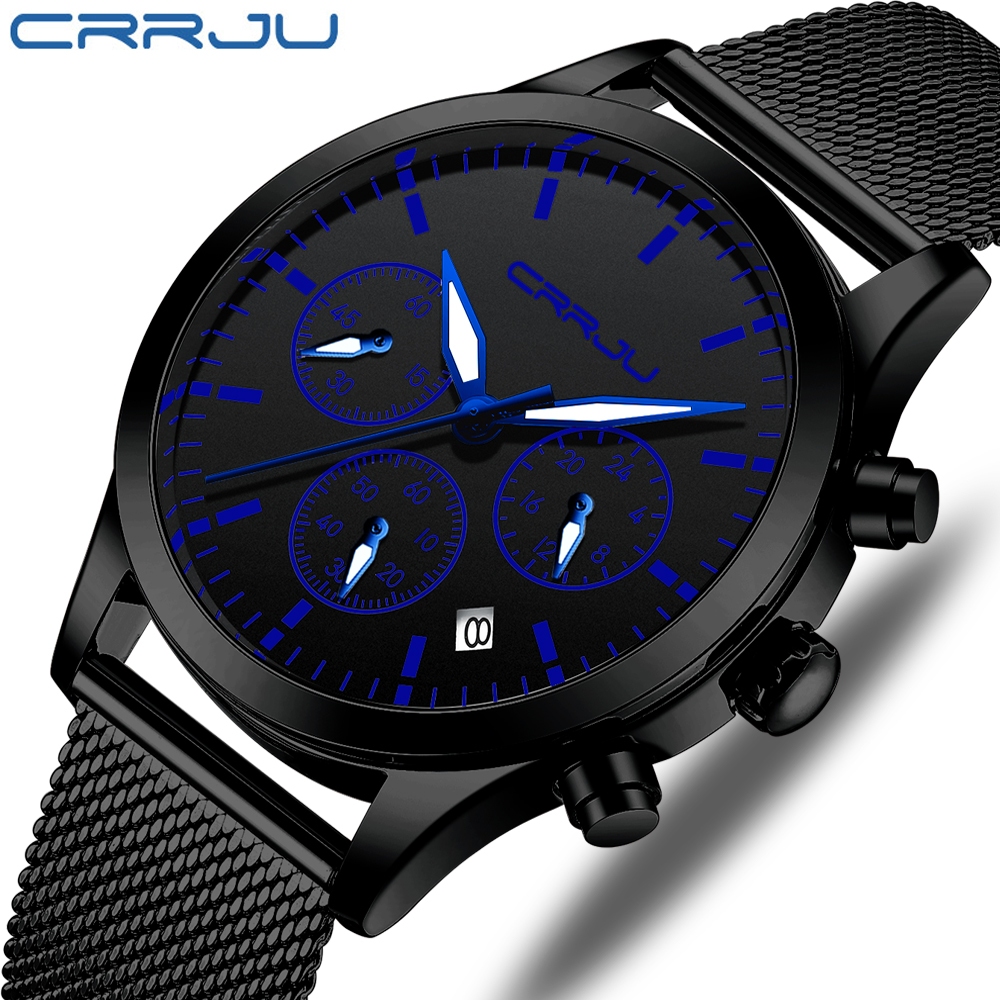 CRRJU Moda Simples Slim Design Multifuncional Quartzo Relógio Masculino Impermeável 2288 X CRRJU Moda Simples Slim Design Multifuncional Quartzo Relógio Masculino Impermeável 2288 X
