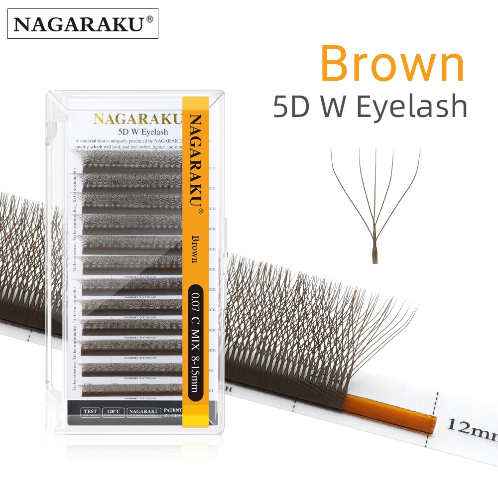 NAGARAKU Marrom W Forma 5D Extensões De Cílios Natural Denso Fofo Trevo Postiços NAGARAKU Marrom W Forma 5D Extensões De Cílios Natural Denso Fofo Trevo Postiços