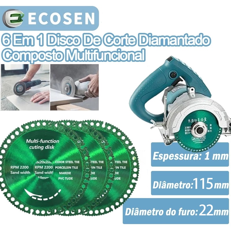 KIT Lâmina de Serra Multifuncional com Disco Indestrutível Circular de Diamante para Todos os Materiais KIT Lâmina de Serra Multifuncional com Disco Indestrutível Circular de Diamante para Todos os Materiais