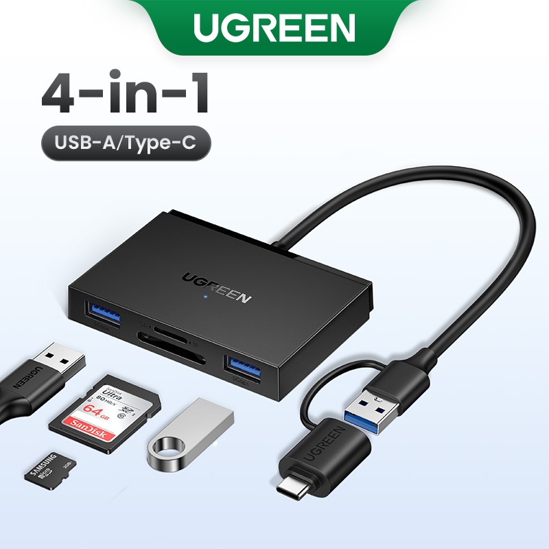 Leitor De Cartões UGREEN USB 3.0 SD OTG Leia Simultâneamente 2 Leitor De Cartões UGREEN USB 3.0 SD OTG Leia Simultâneamente 2