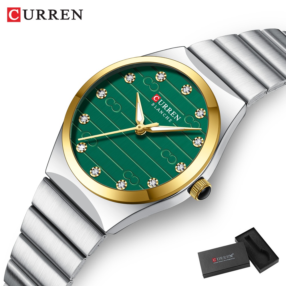 Original CURREN Relógio Feminino Moda Cor Clash Design Mostrador Luminoso Pulseira De Aço Inoxidável Simples Ao Ar Livre Original CURREN Relógio Feminino Moda Cor Clash Design Mostrador Luminoso Pulseira De Aço Inoxidável Simples Ao Ar Livre
