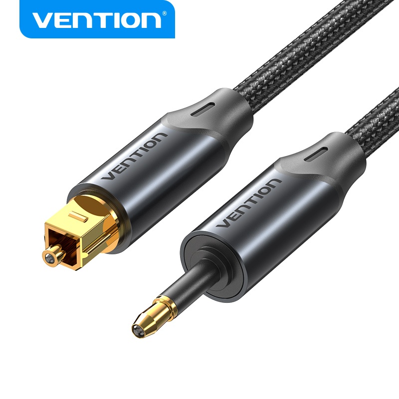 VENTION square port fibre optic to circular 3.5 mm high fidelity audio cable supporting Dolby and 5.1 surround sound VENTION square port fibre optic to circular 3.5 mm high fidelity audio cable supporting Dolby and 5.1 surround sound