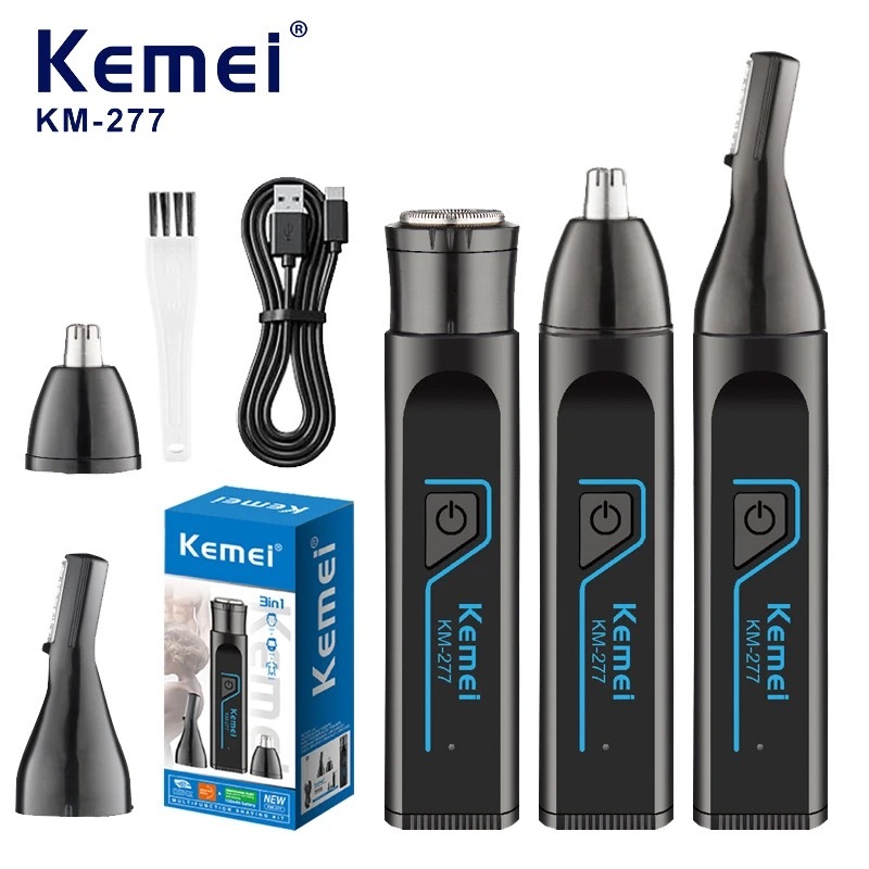 Kemei KM-277 Barbeador Elétrico Orelha/Sobrancelhas/Nariz Aparador De Pêlos 3 Em 1 Kit Mini Portátil Do Corpo Navalha De Kemei KM-277 Barbeador Elétrico Orelha/Sobrancelhas/Nariz Aparador De Pêlos 3 Em 1 Kit Mini Portátil Do Corpo Navalha De
