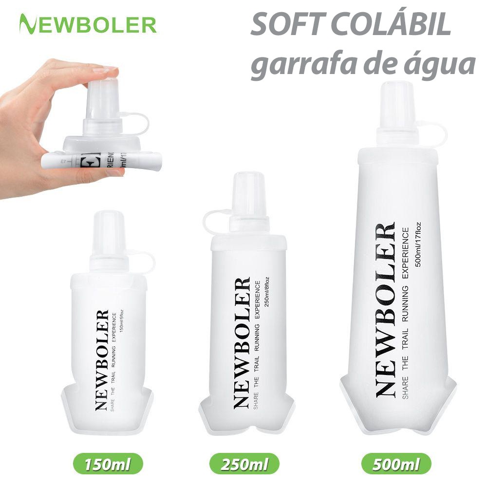 NEWBOLER 150ml 250ml 500ml Frasco Macio TPU Silicone Garrafa De Água Dobrável Para Esportes Ao Ar Livre Viajar Ciclismo NEWBOLER 150ml 250ml 500ml Frasco Macio TPU Silicone Garrafa De Água Dobrável Para Esportes Ao Ar Livre Viajar Ciclismo