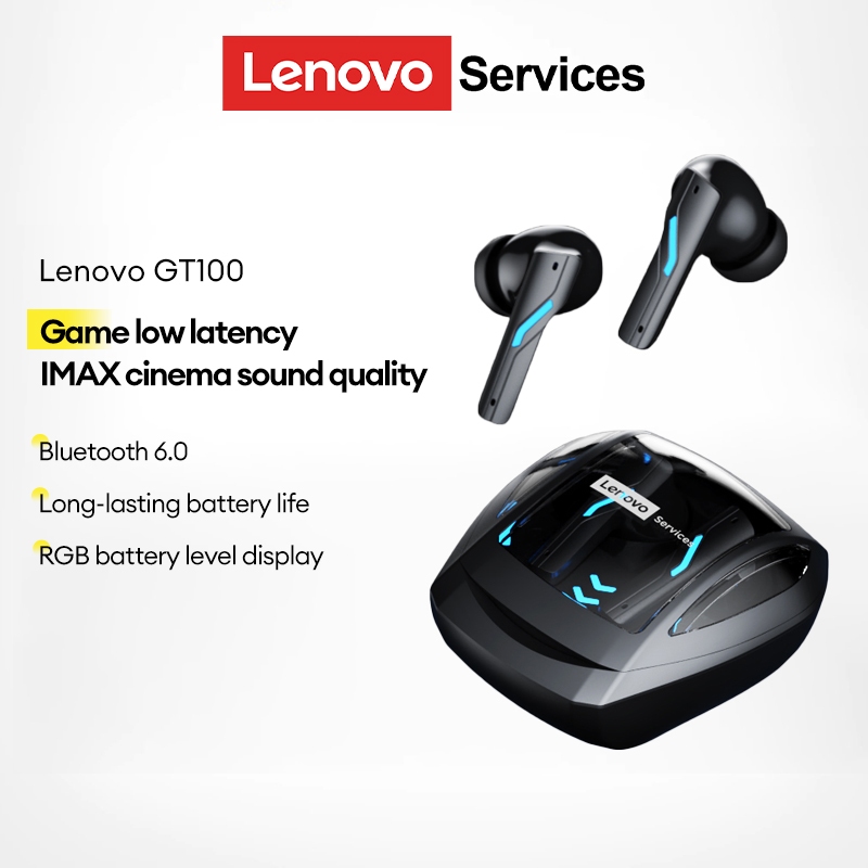 Lenovo GT100 Fones De Ouvido Para Jogos Bluetooth Baixa Latência Intra-Auricular À Prova D’água Alta Fidelidade Qualidad Lenovo GT100 Fones De Ouvido Para Jogos Bluetooth Baixa Latência Intra-Auricular À Prova D’água Alta Fidelidade Qualidad
