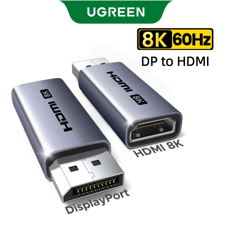 UGREEN 8K/60Hz DisplayPort Para HDMI Adaptador De Concha De Alumínio De 1 Pacote Unidirecional Compatível Com Desktop UGREEN 8K/60Hz DisplayPort Para HDMI Adaptador De Concha De Alumínio De 1 Pacote Unidirecional Compatível Com Desktop