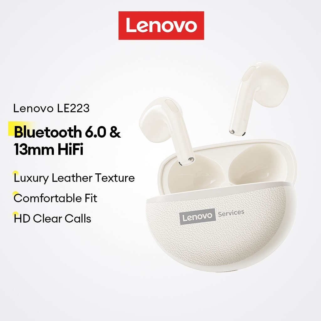 Fones De Ouvido Bluetooth Lenovo LE223 E Sem Fio Com V6.0 Textura De Couro De Luxo Mais Som HiFi De 13 Mm Fones De Ouvido Bluetooth Lenovo LE223 E Sem Fio Com V6.0 Textura De Couro De Luxo Mais Som HiFi De 13 Mm
