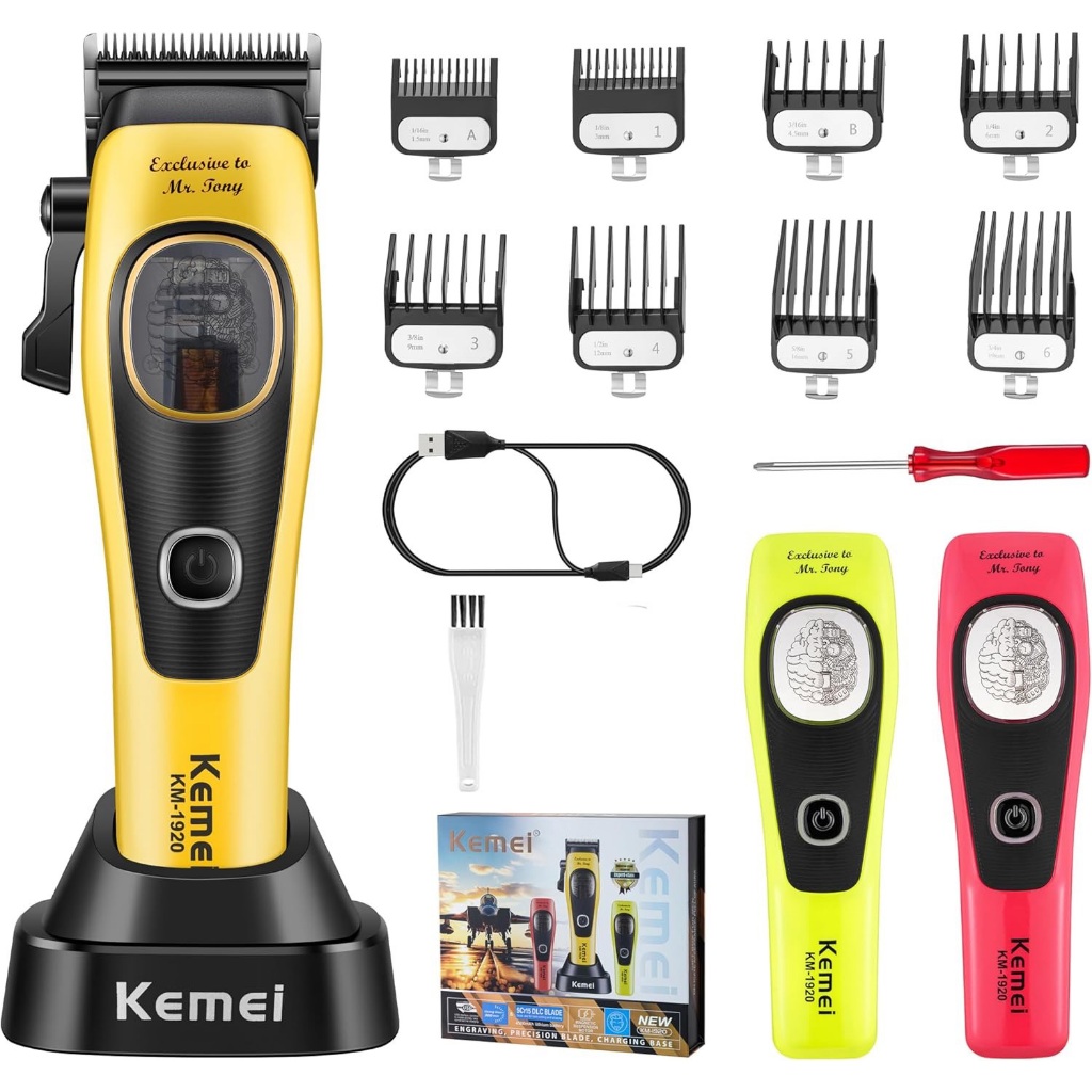 Kemei 1920 Máquina De Cortar Cabelo Profissional Masculina 4500 MAh Barbeiro Corte De Sem Fio Aparador De 2 Tampas Modul Kemei 1920 Máquina De Cortar Cabelo Profissional Masculina 4500 MAh Barbeiro Corte De Sem Fio Aparador De 2 Tampas Modul
