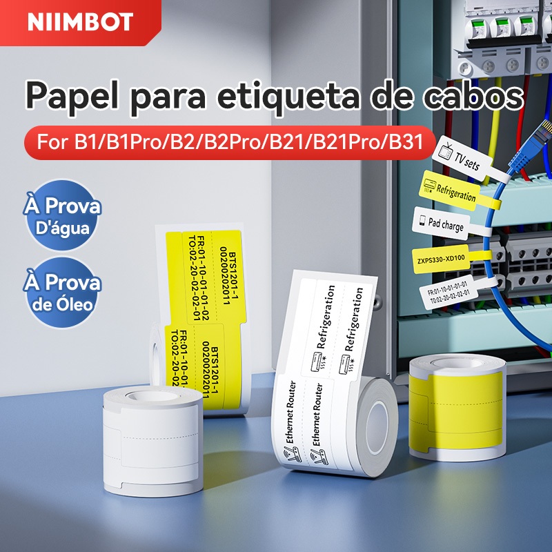 Niimbot Para Impressora B1/B1Pro/B21/B21Pro/B2/B2Pro/B3S/B31/B4 Papel De Etiqueta De Cabo Niimbot Para Impressora B1/B1Pro/B21/B21Pro/B2/B2Pro/B3S/B31/B4 Papel De Etiqueta De Cabo