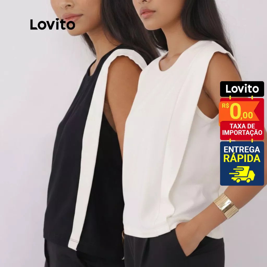 Lovito Regata Casual Lisa Feminina LB890BRL920 Lovito Regata Casual Lisa Feminina LB890BRL920