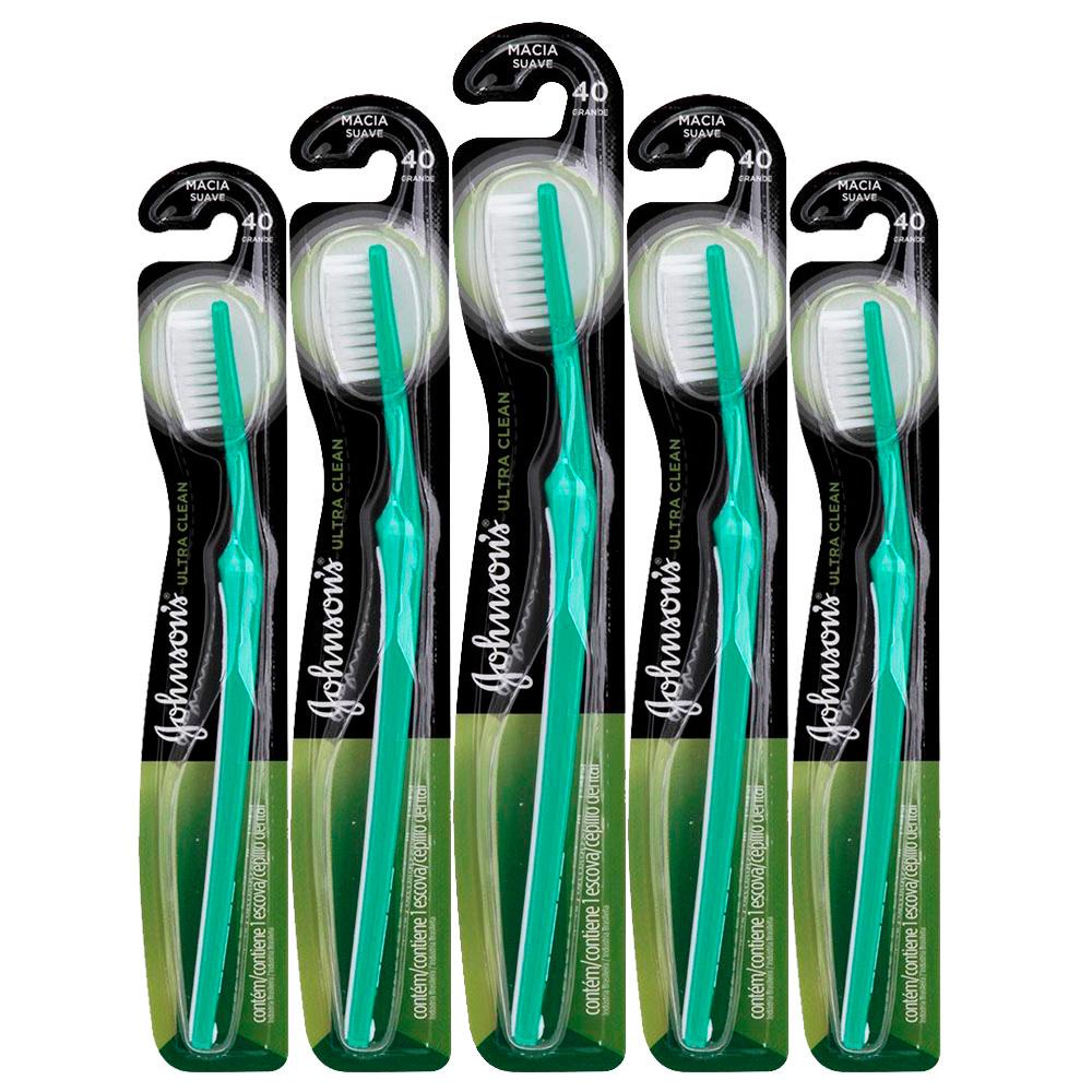 Kit 5 Escova Dental J&j Reach Ultra Clean Macia Kit 5 Escova Dental J&j Reach Ultra Clean Macia