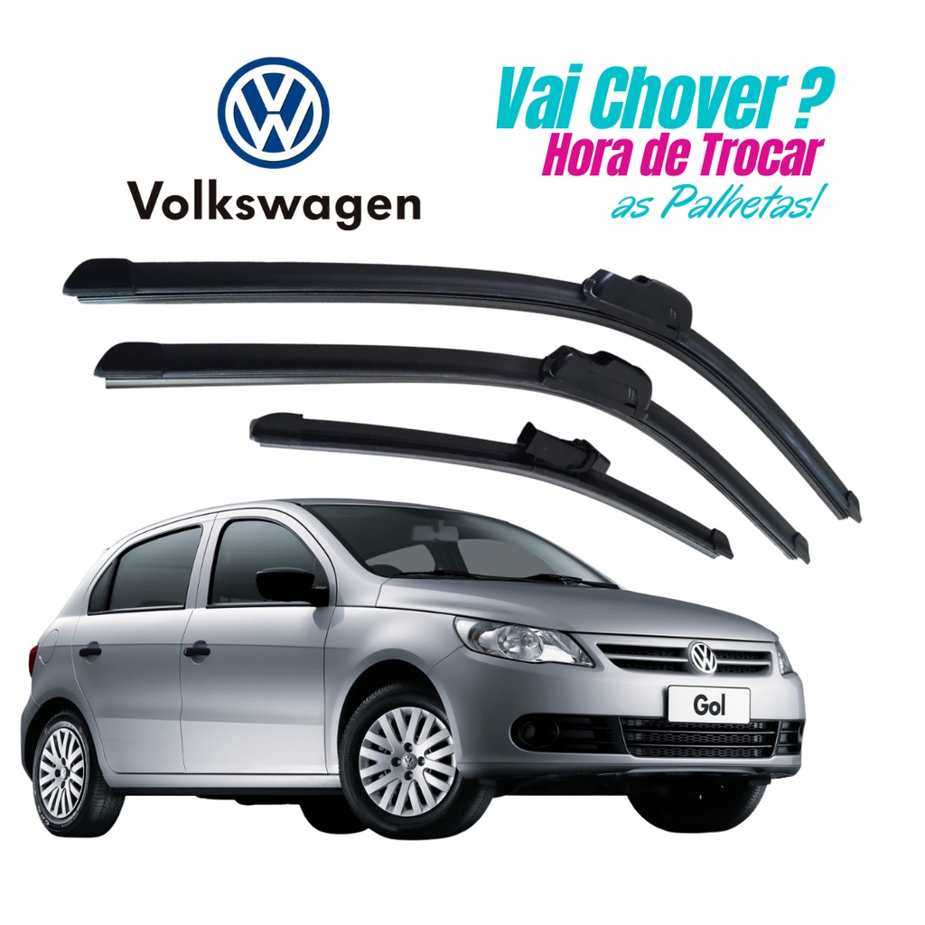 Kit Palheta Limpador Dianteiro + Palheta Traseira Gol Voyage G5 2008 a 2012 Kit Palheta Limpador Dianteiro + Palheta Traseira Gol Voyage G5 2008 a 2012