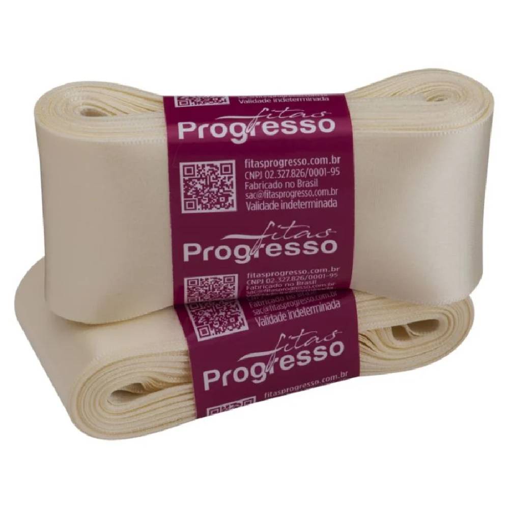 Fita de Cetim Progresso 50mm nº12 – 10m 311 Champagne – 1un Fita de Cetim Progresso 50mm nº12 – 10m 311 Champagne – 1un