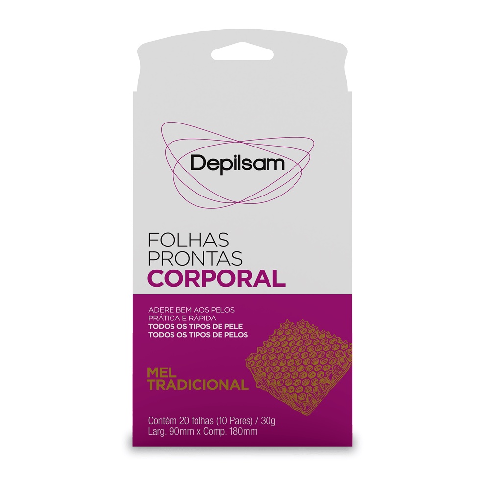 Folhas Prontas Corporal Depilsam Mel 10 Pares Folhas Prontas Corporal Depilsam Mel 10 Pares