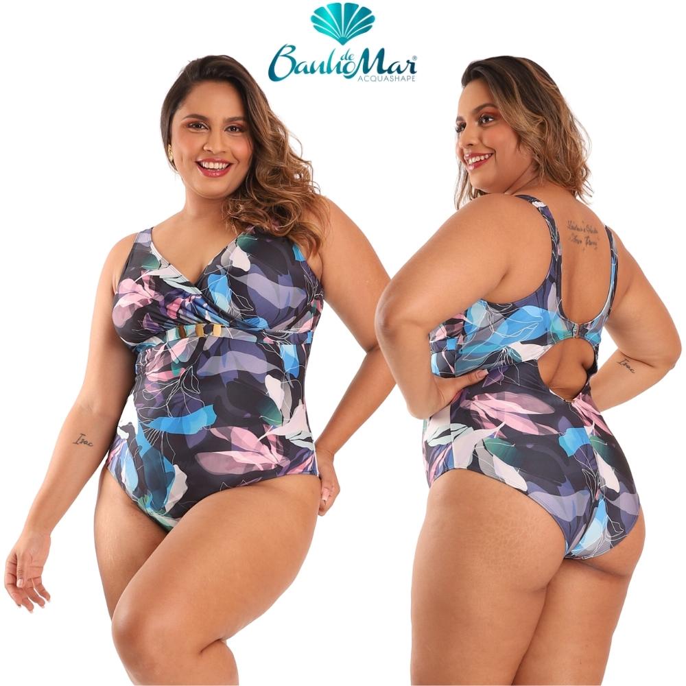 Maio Banho de Mar Alca Fina Sem Bojo Zero Barriga Modela e Reduz Moda Praia Estampado Plus Size Maio Banho de Mar Alca Fina Sem Bojo Zero Barriga Modela e Reduz Moda Praia Estampado Plus Size
