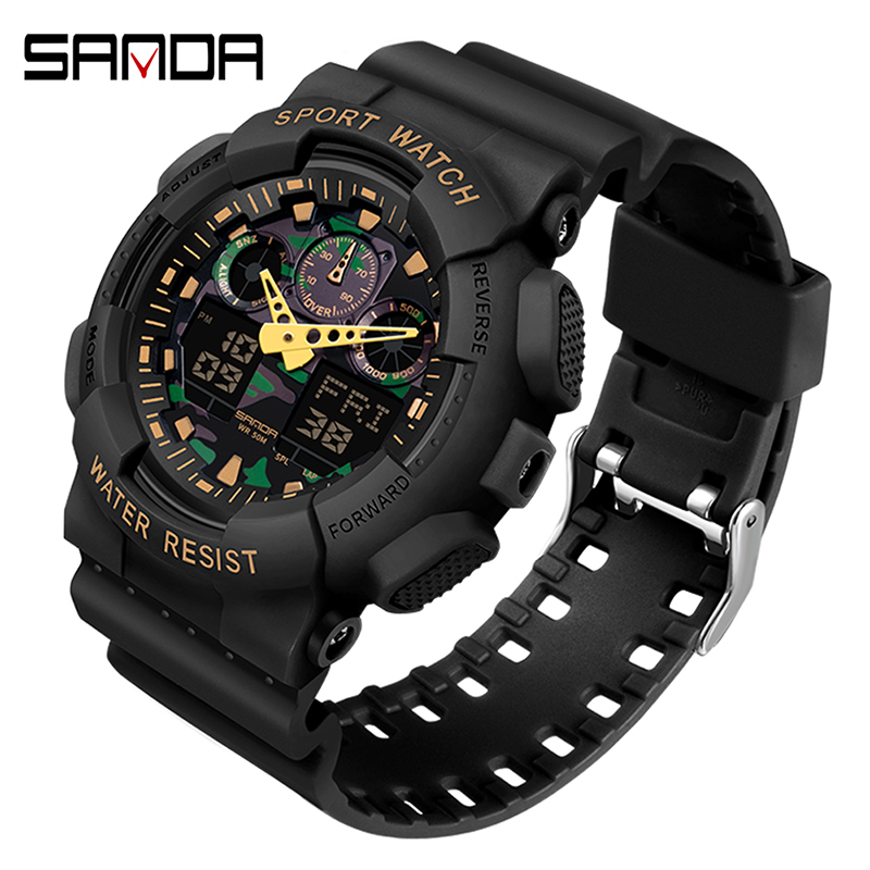 SANDA Relógio Masculino à Prova D’água Relógio Esportivo Camuflagem Relógio Masculino De Luxo Digital 3099 SANDA Relógio Masculino à Prova D’água Relógio Esportivo Camuflagem Relógio Masculino De Luxo Digital 3099