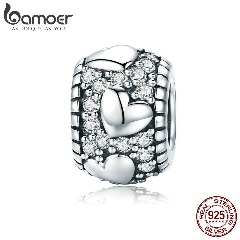 BAMOER Shining My Heart Charm 925 Silver Bracelet Accessories SCC798 BAMOER Shining My Heart Charm 925 Silver Bracelet Accessories SCC798