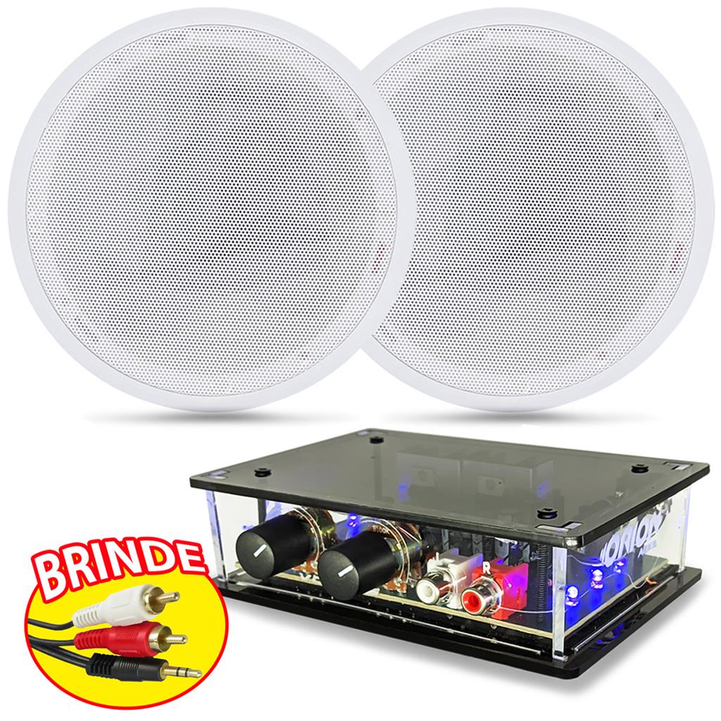 Kit 2 Caixas Redondas Teto Gesso Pvc Amplificador Rca 40w Kit 2 Caixas Redondas Teto Gesso Pvc Amplificador Rca 40w